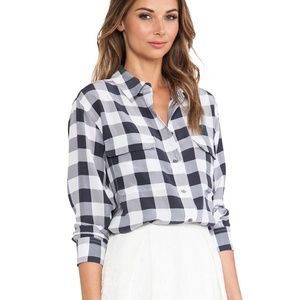 Equipment signature silk shirt in gingham pattern